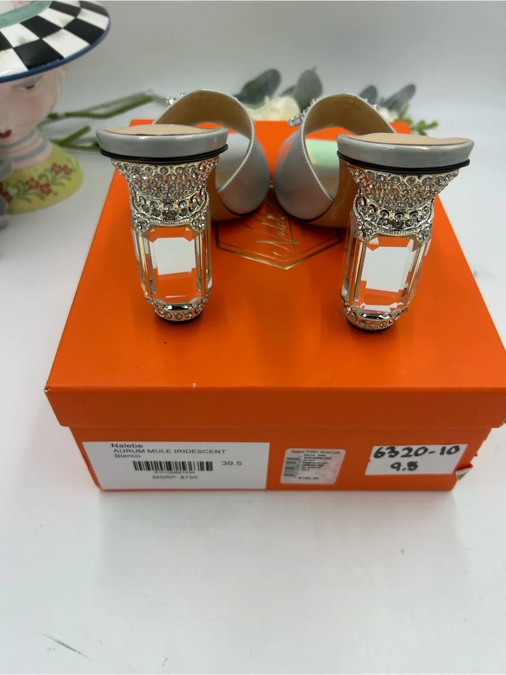 Women's NALEBE AURUM iridescent mules size 39.5 made in Italy